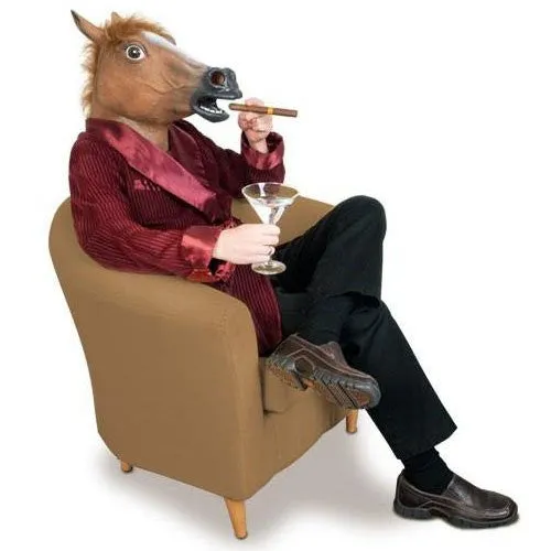 Creepy Horse Mask Head Halloween / Christmas Costume Theater Prop Novelty Latex Rubber