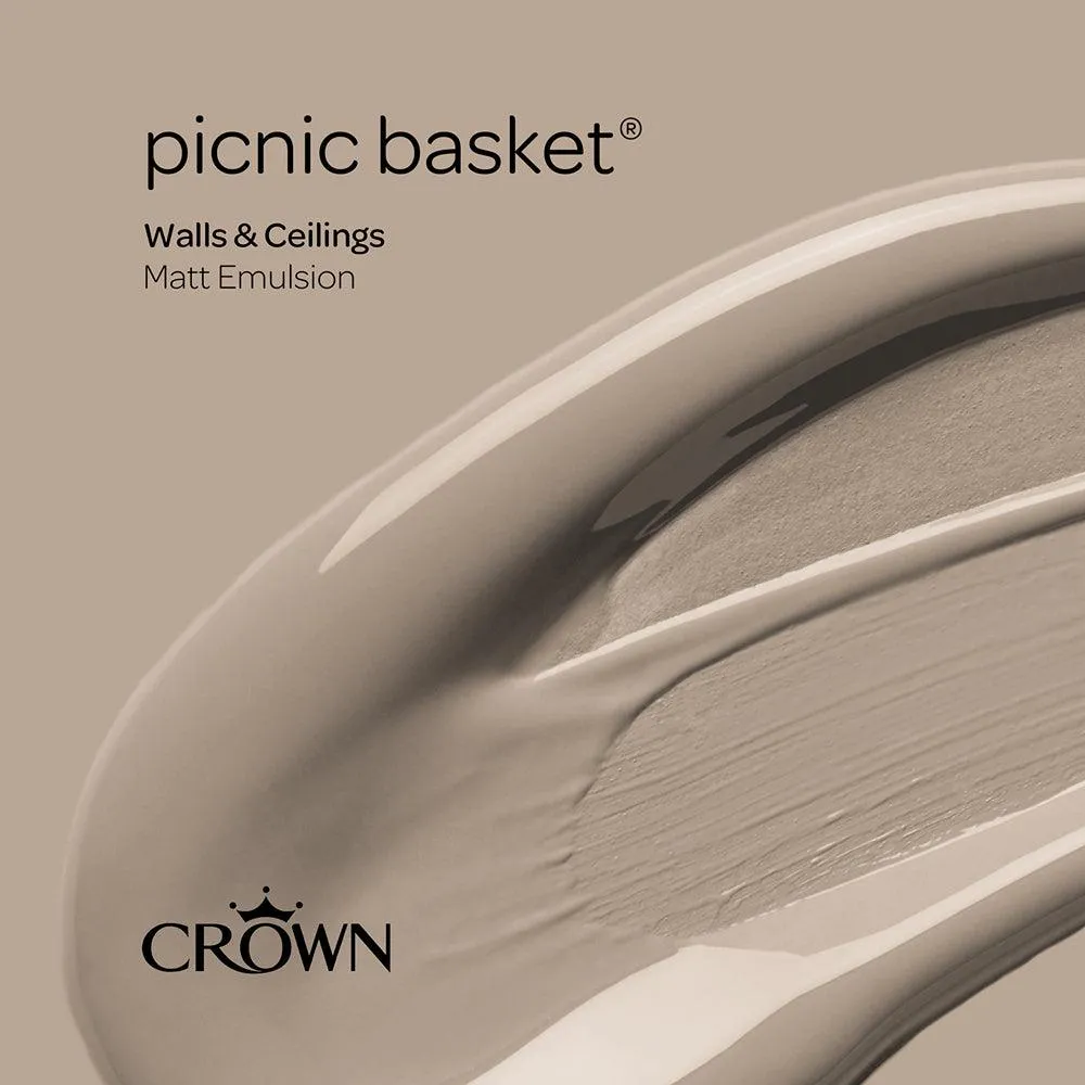 Crown Walls & Ceilings Matt Emulsion Paint | Picnic Basket | 40ml Tester