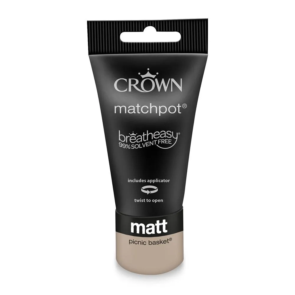 Crown Walls & Ceilings Matt Emulsion Paint | Picnic Basket | 40ml Tester
