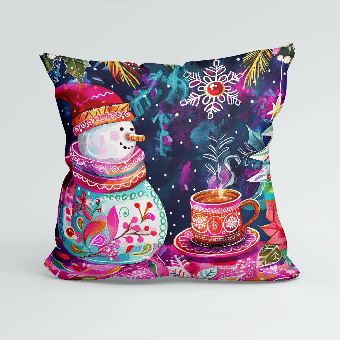 CUSHION Colourful Snowman CP-474