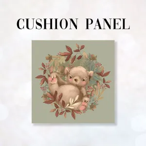CUSHION Fabric Panel Autumn Bear Sage