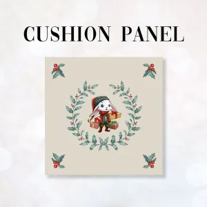 CUSHION Fabric Panel Bunny Wreath
