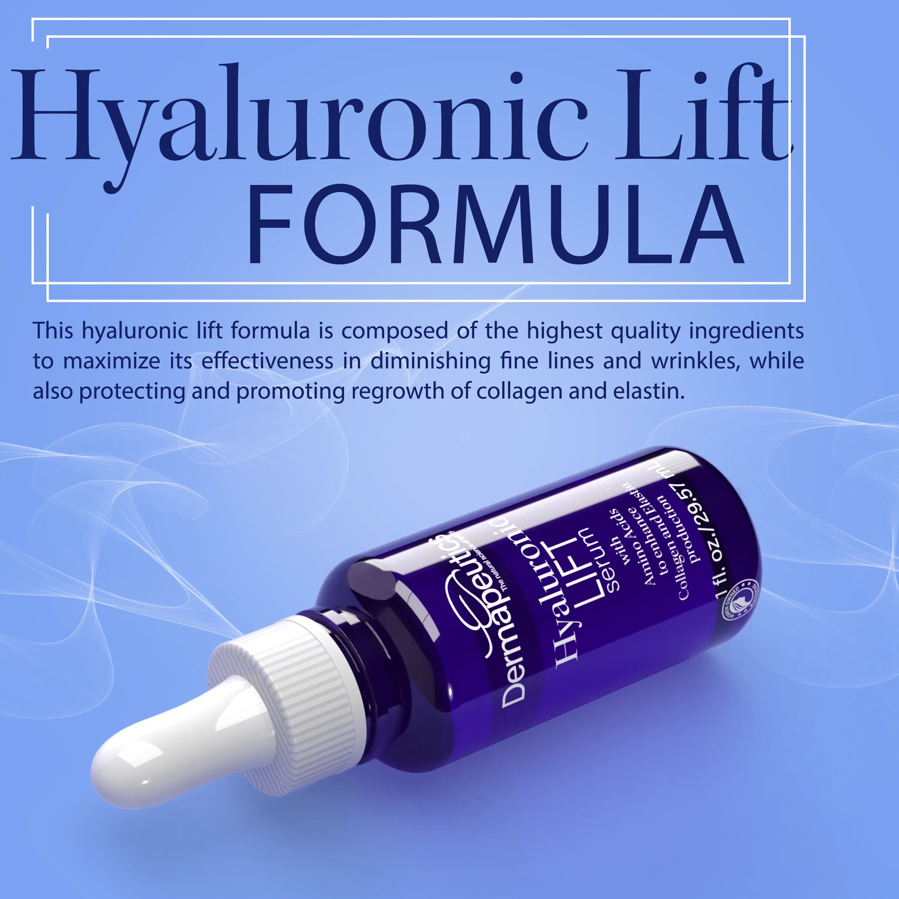 Dermapeutics Hyaluronic Acid Serum for Face, 1 1 Fl Oz (Pack of 2)