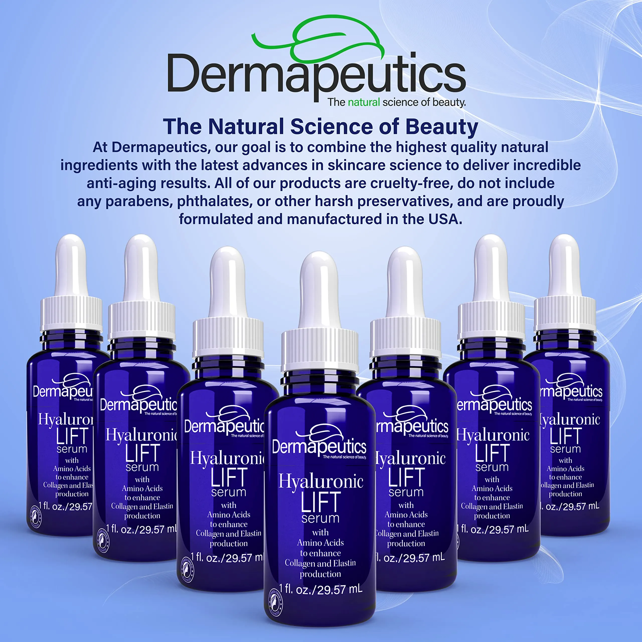 Dermapeutics Hyaluronic Acid Serum for Face, 1 1 Fl Oz (Pack of 2)