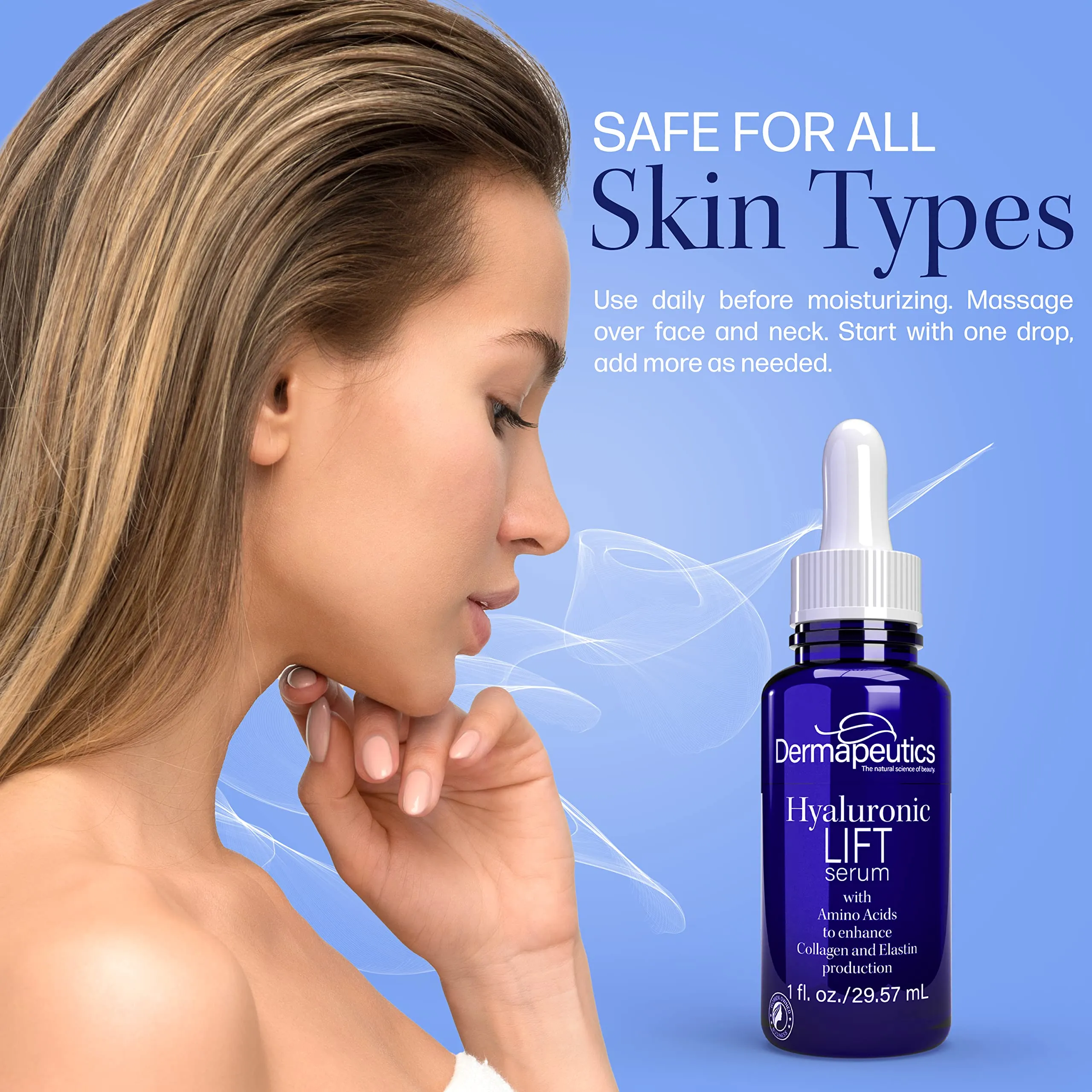 Dermapeutics Hyaluronic Acid Serum for Face, 1 1 Fl Oz (Pack of 2)
