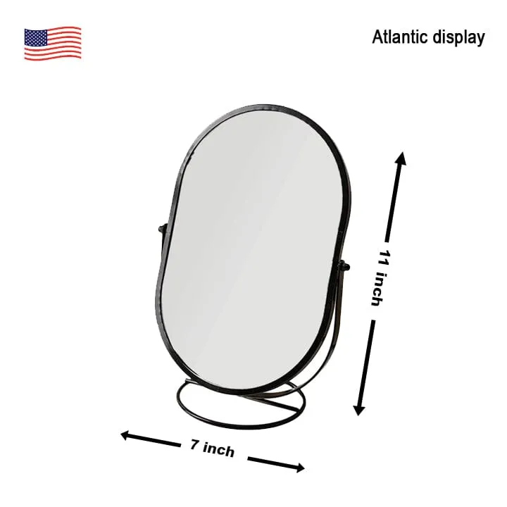 Desktop Stand Mirror Freestanding Multipurpose Vanity Round Mirror