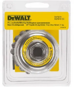 DeWalt DW4910 3 Inch Carbon Steel Knotted Wire Cup Brush - Quantity of 1