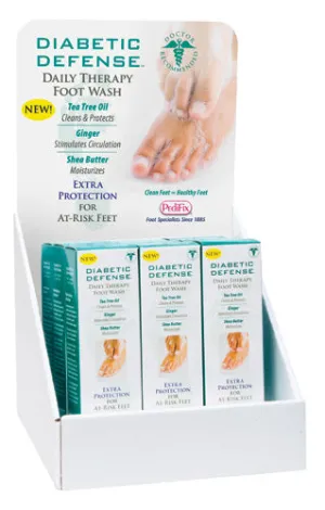 Diabetic defense daily therapy foot wash display