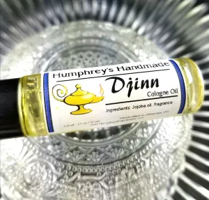 DJINN Men's Cologne | Roll On Jojoba Oil | Agarwood Oud and Incense Scent