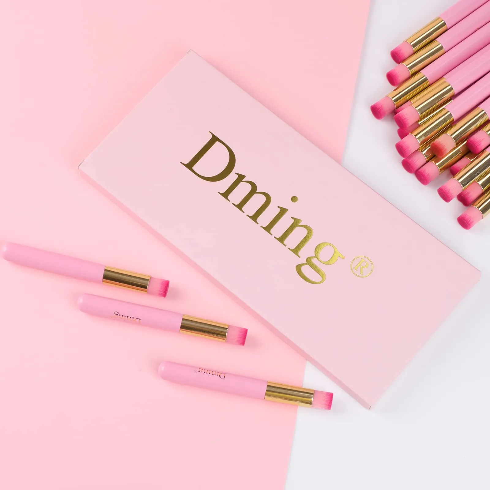 Dming 20 Pack Lash Shampoo Brushes, Eyelash Extension Cleansing Brush Peel Off Blackhead Remover Tool Nose Pore Deep Cleaning Brush Cosmetic Lash Cleanser Brush Facial Cleaning Brush (Pink)