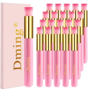 Dming 20 Pack Lash Shampoo Brushes, Eyelash Extension Cleansing Brush Peel Off Blackhead Remover Tool Nose Pore Deep Cleaning Brush Cosmetic Lash Cleanser Brush Facial Cleaning Brush (Pink)