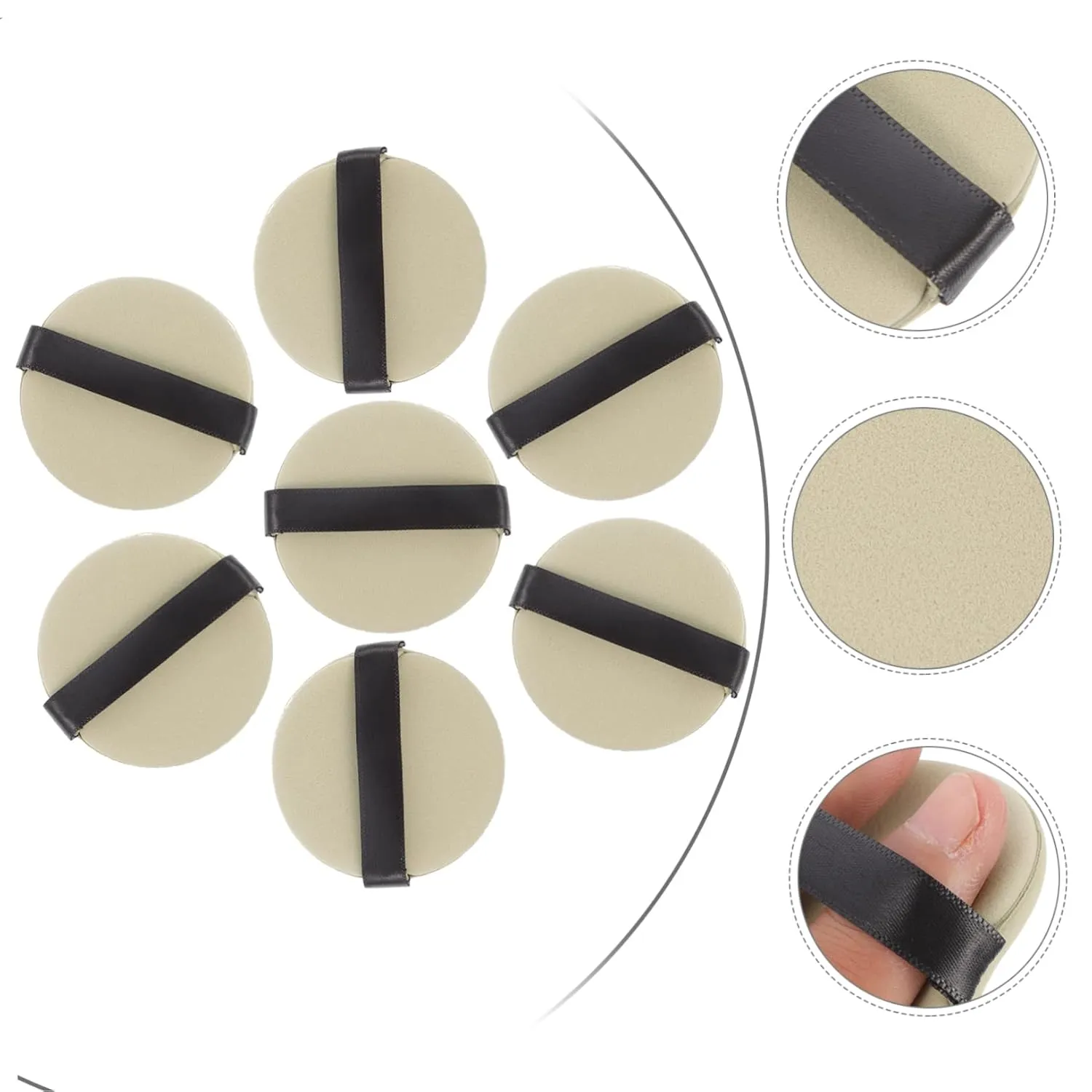 Double Puff Makeup Sponges 7pcs Super Absorbent Wet Dry Use High Density Puff Ideal for Foundation Body Loose Powder Mineral Powder
