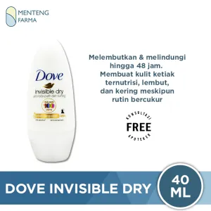 Dove Deodorant Roll On Invisible Dry 40 ML - Anti Noda Putih dan Kuning
