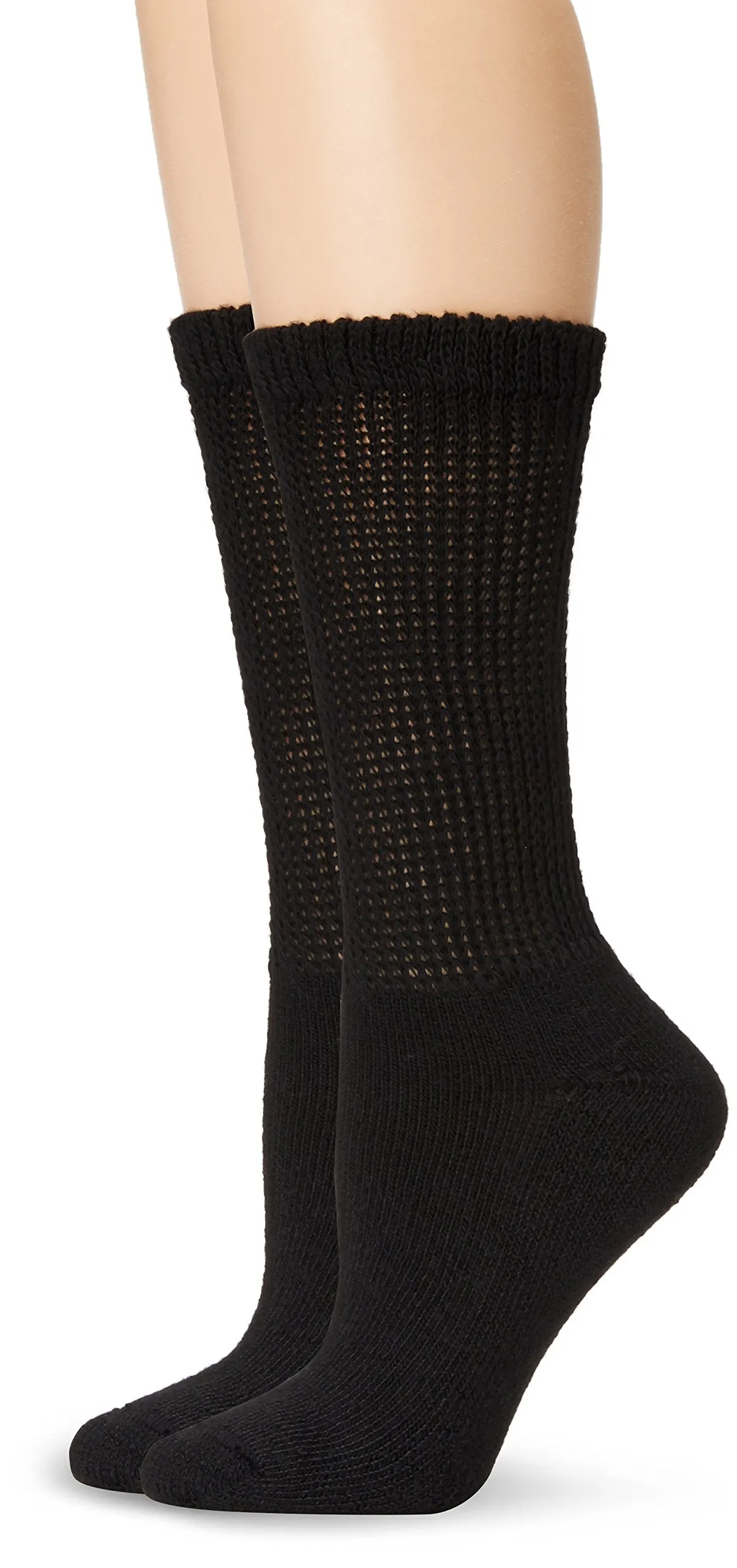 Dr. Scholl's Womens & Diabetes And Circulatory Crew Sock, Black, Shoe Size 4-10, Black, 4-10 US