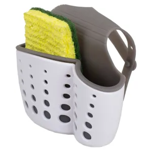 Draining Faucet Sponge Holder, White/Grey
