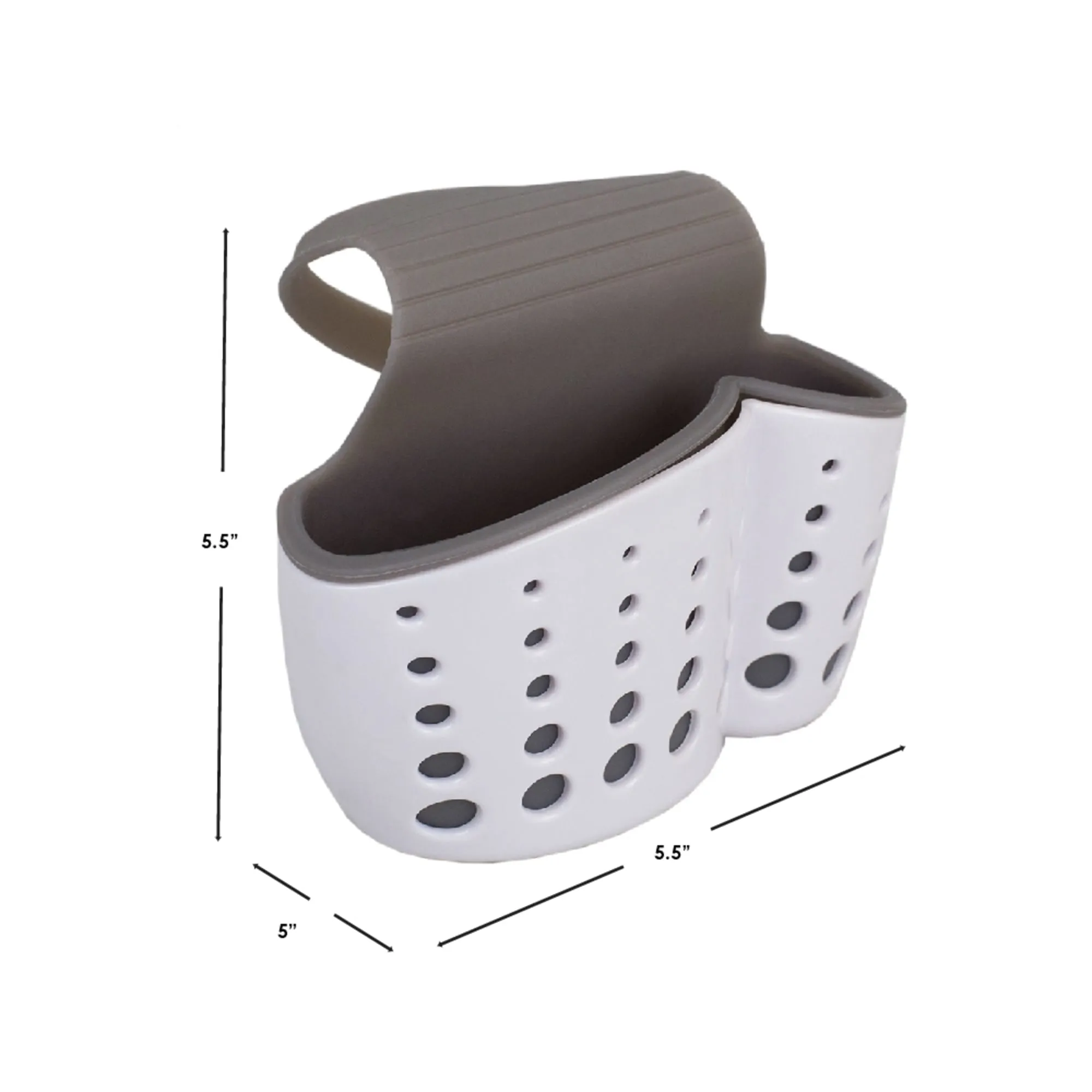 Draining Faucet Sponge Holder, White/Grey