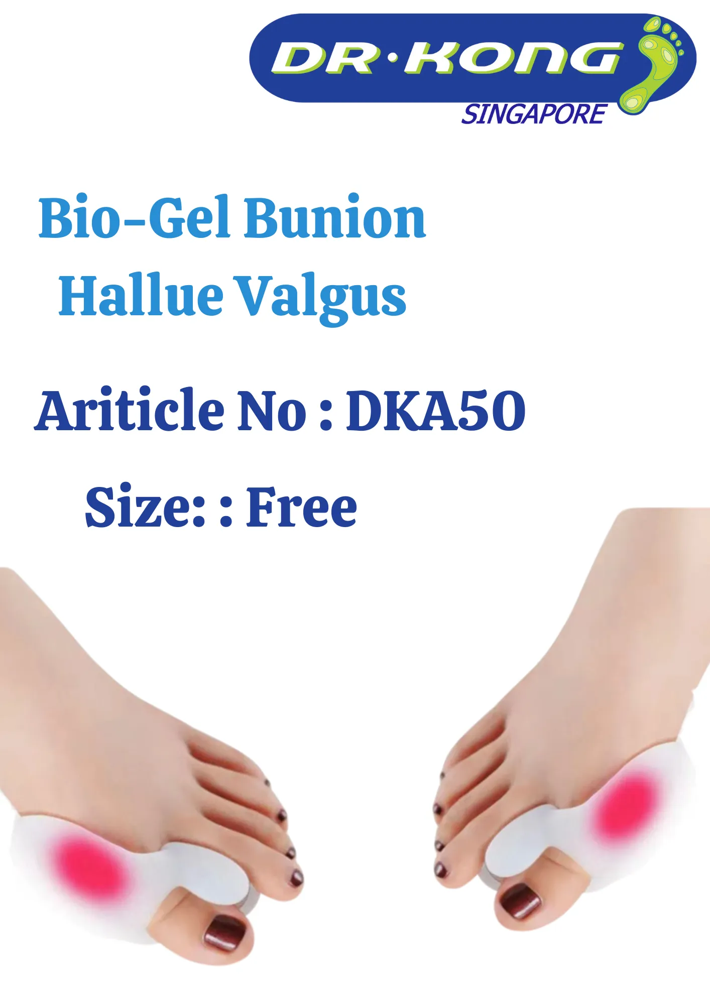 DR.KONG BIO-GEL-BUNION PROTECTOR WITH HAV SEPARATOR ACCESSORIES DK-DKA50-F