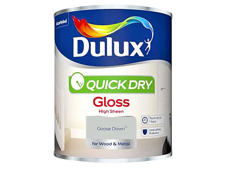 Dulux Quick Dry Gloss Goose Down Paint 750ml