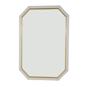 Edith Pearl White and Gold Wall Mirror