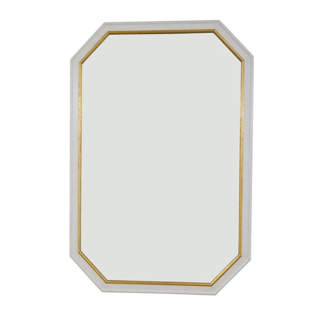 Edith Pearl White and Gold Wall Mirror
