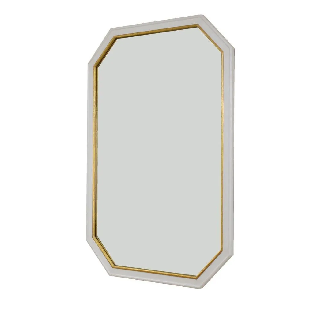 Edith Pearl White and Gold Wall Mirror