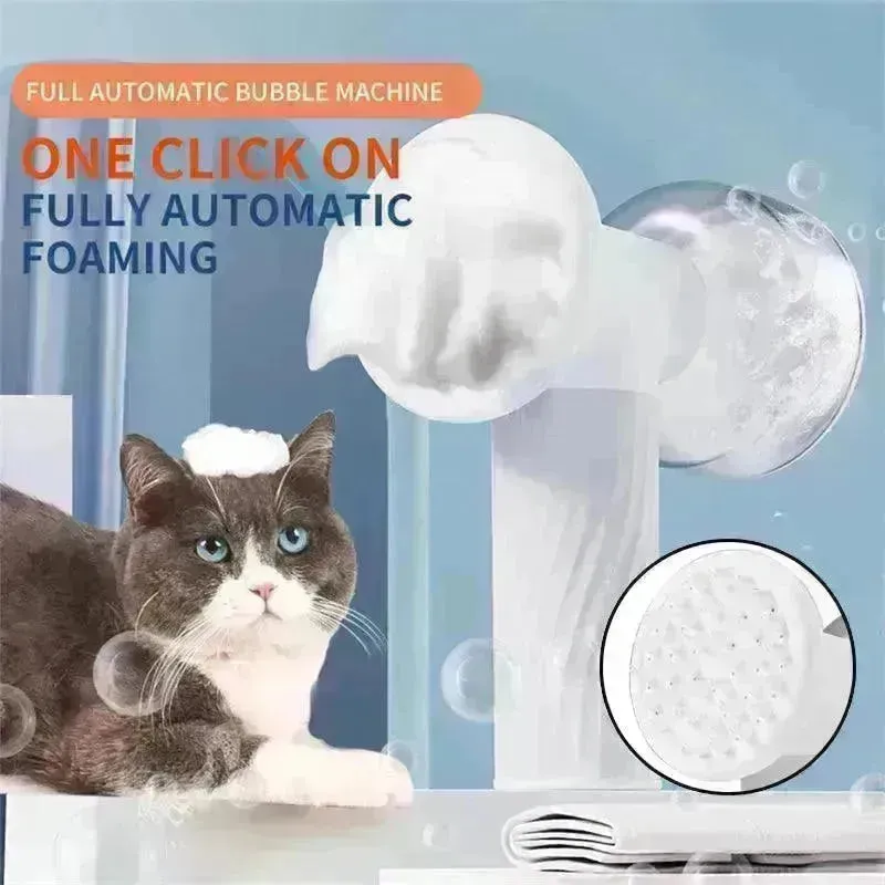 Electric Automatic Foaming Pet Bath Brush with Soap Dispenser