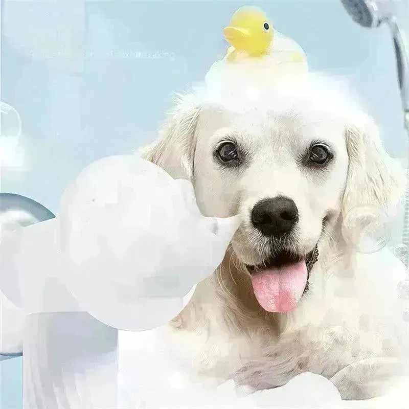 Electric Automatic Foaming Pet Bath Brush with Soap Dispenser