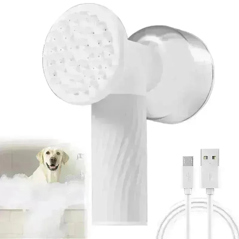 Electric Automatic Foaming Pet Bath Brush with Soap Dispenser
