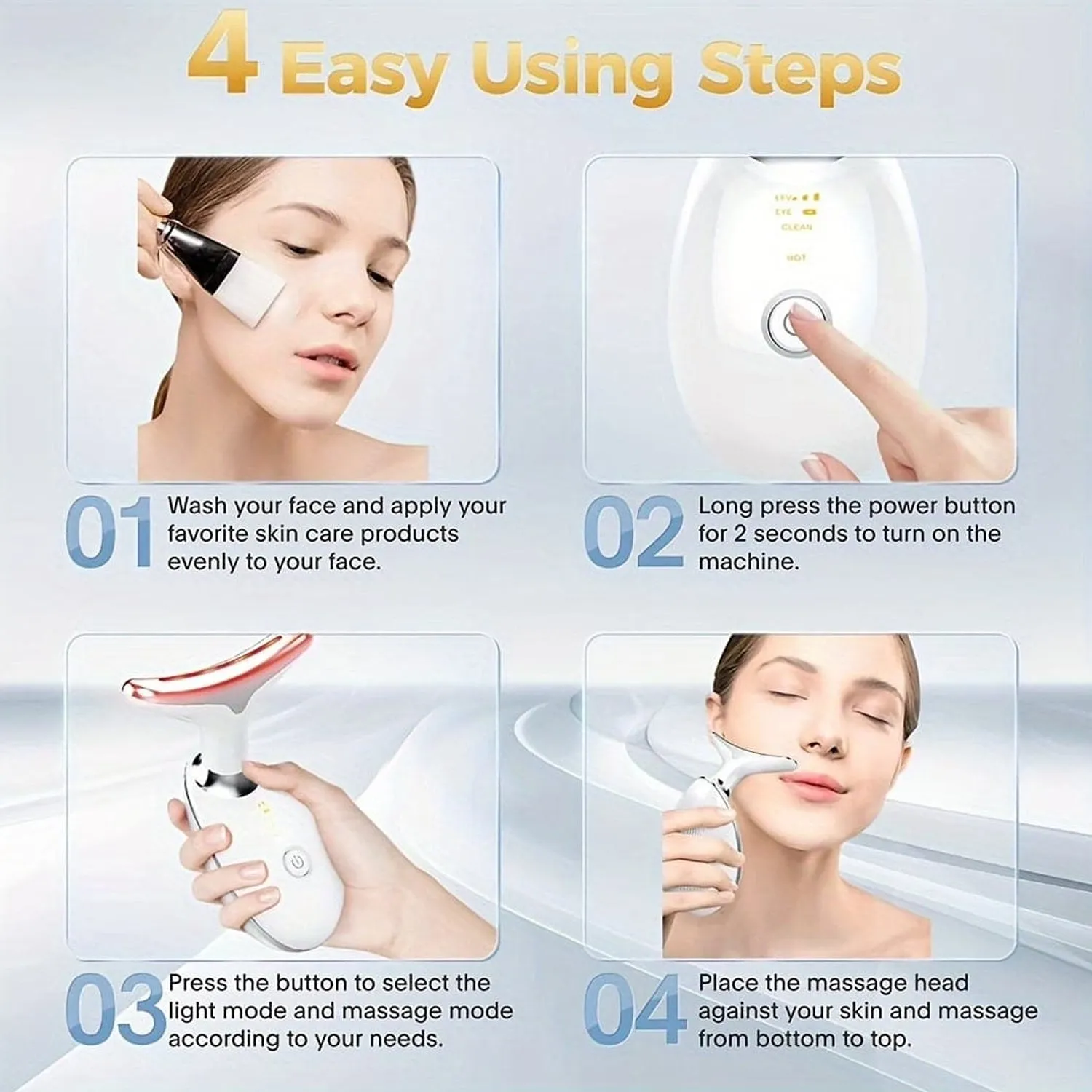 Electric Face Massager LED Photon Beauty Device (1 Pc)