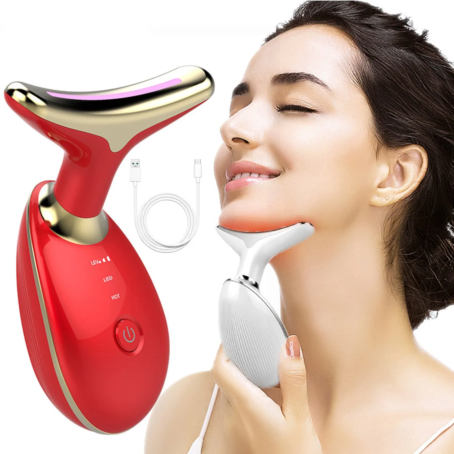 Electric Face Massager LED Photon Beauty Device (1 Pc)