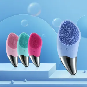 Electric Ultrasonic Silicone Facial Cleansing Massager Brushes