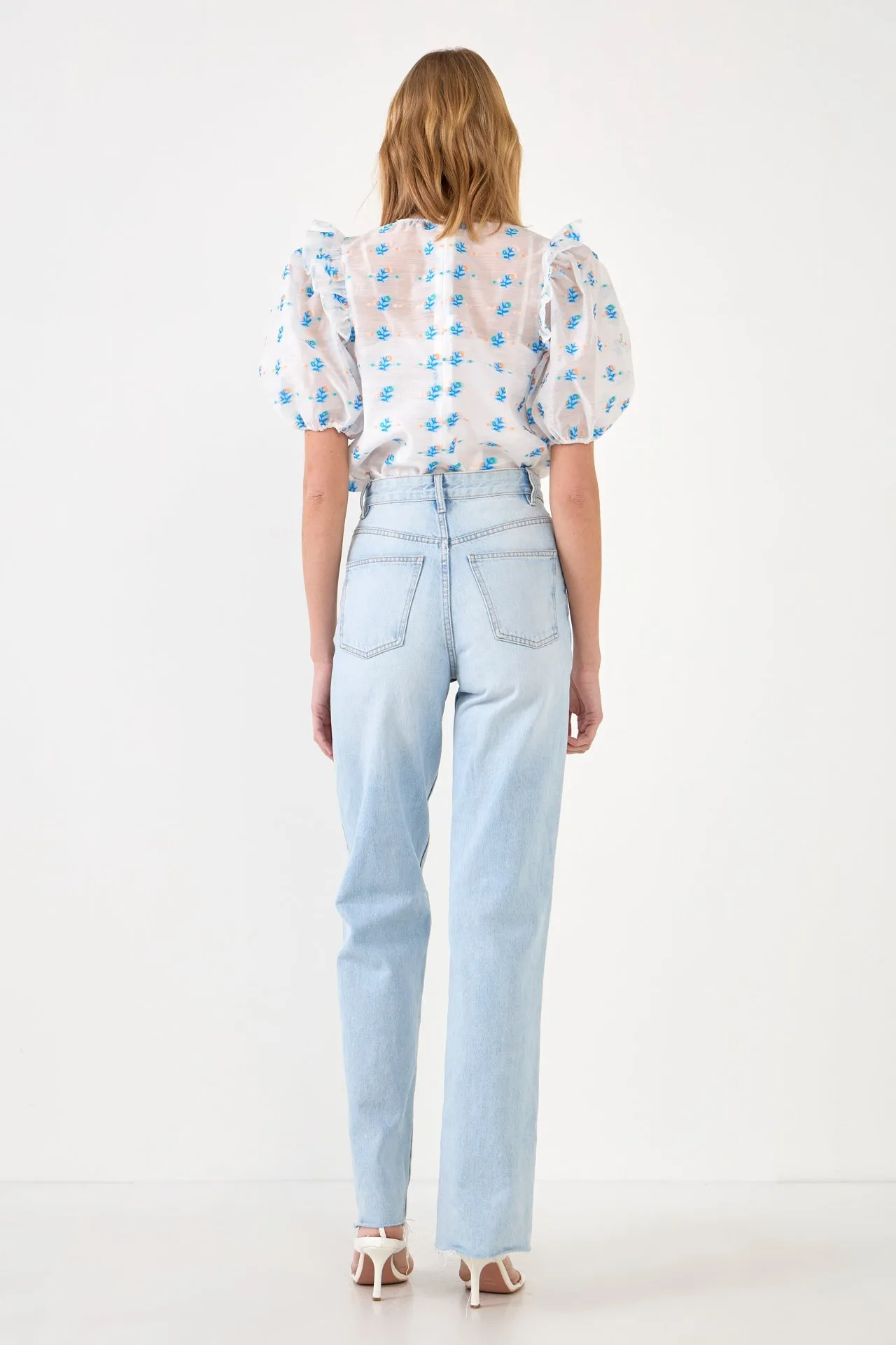 Embroidery Organza Top