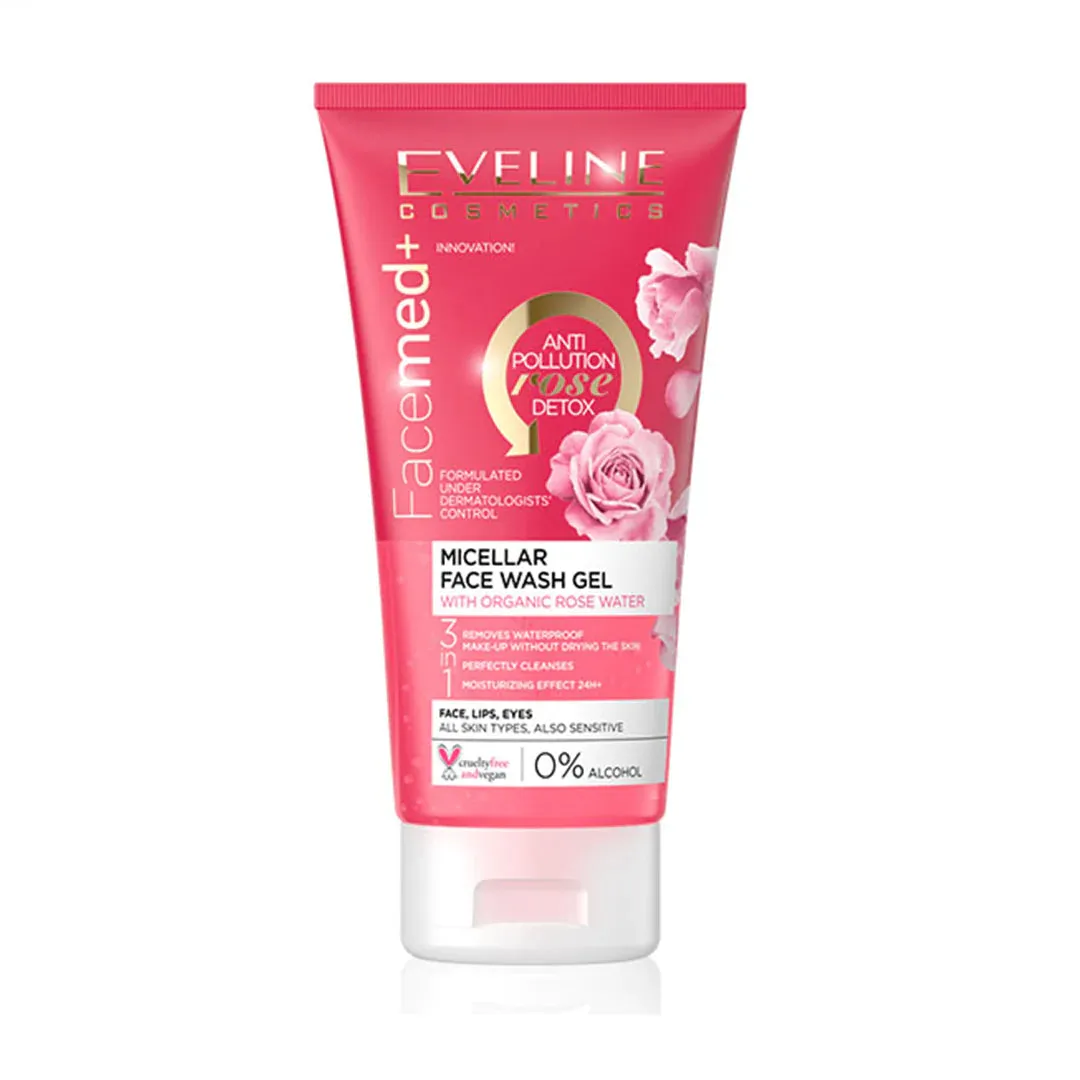Eveline Cosmetics Facemed   Micellar Face Wash Gel With Organic Rose Water