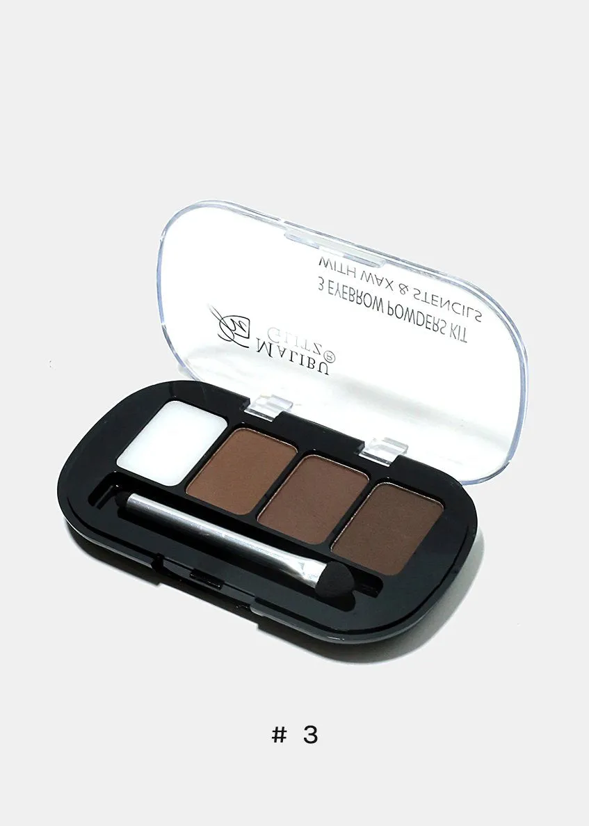 Eyebrow Powder with Wax and Stencil Set