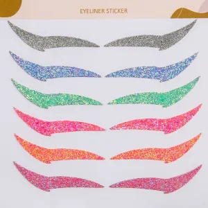 Eyeliner Sticker Meow Aquamarine  6 Pairs