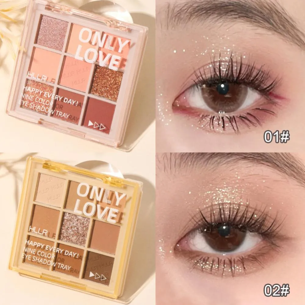 Eyeshadow Palette 9 Colors Eyeshadow Shimmer Palette Glitter Nude Cosmetics Pearlescent Earth Color Eye Makeup Eyeshadow Kit