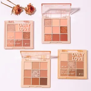 Eyeshadow Palette 9 Colors Eyeshadow Shimmer Palette Glitter Nude Cosmetics Pearlescent Earth Color Eye Makeup Eyeshadow Kit