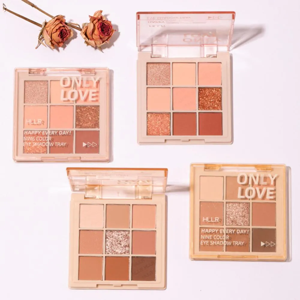 Eyeshadow Palette 9 Colors Eyeshadow Shimmer Palette Glitter Nude Cosmetics Pearlescent Earth Color Eye Makeup Eyeshadow Kit