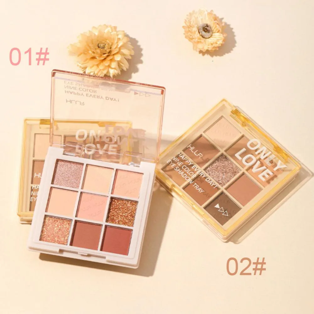 Eyeshadow Palette 9 Colors Eyeshadow Shimmer Palette Glitter Nude Cosmetics Pearlescent Earth Color Eye Makeup Eyeshadow Kit