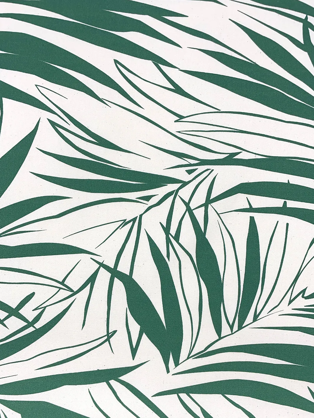 'Fabric by the Yard - Majesty Palm - Green on Raw Canvas