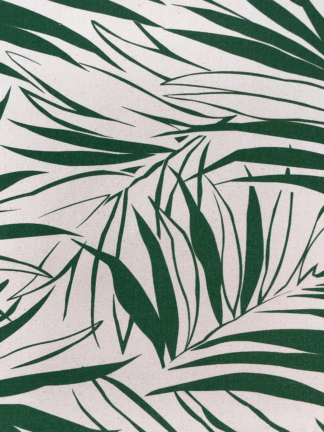 'Fabric by the Yard - Majesty Palm - Green on Raw Canvas