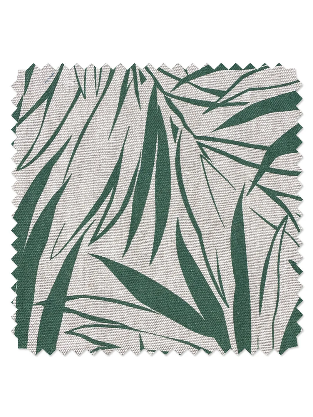 'Fabric by the Yard - Majesty Palm - Green on Raw Canvas