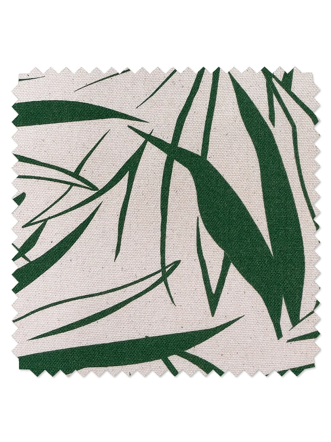'Fabric by the Yard - Majesty Palm - Green on Raw Canvas