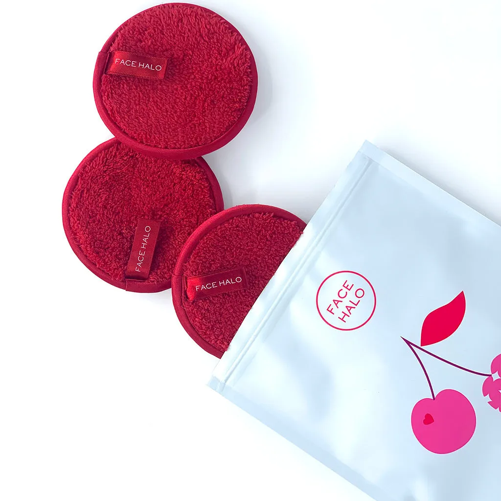 Face Halo Cherry Reusable Makeup Remover Pad (3 Pack)
