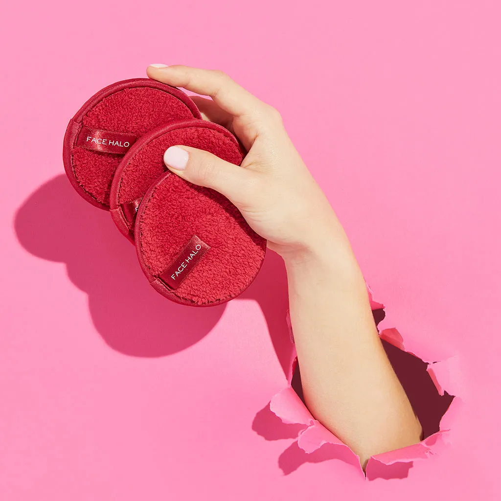 Face Halo Cherry Reusable Makeup Remover Pad (3 Pack)