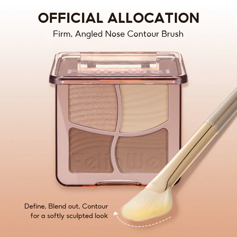 FelinWel 4 Colors Highlighter Contour Palette Makeup 3D Bronzer Matte Powder