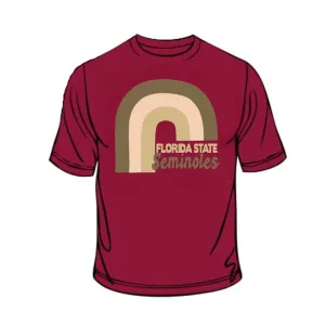 Florida State Seminoles - Rainbow & Retro Type Garnet T-Shirt