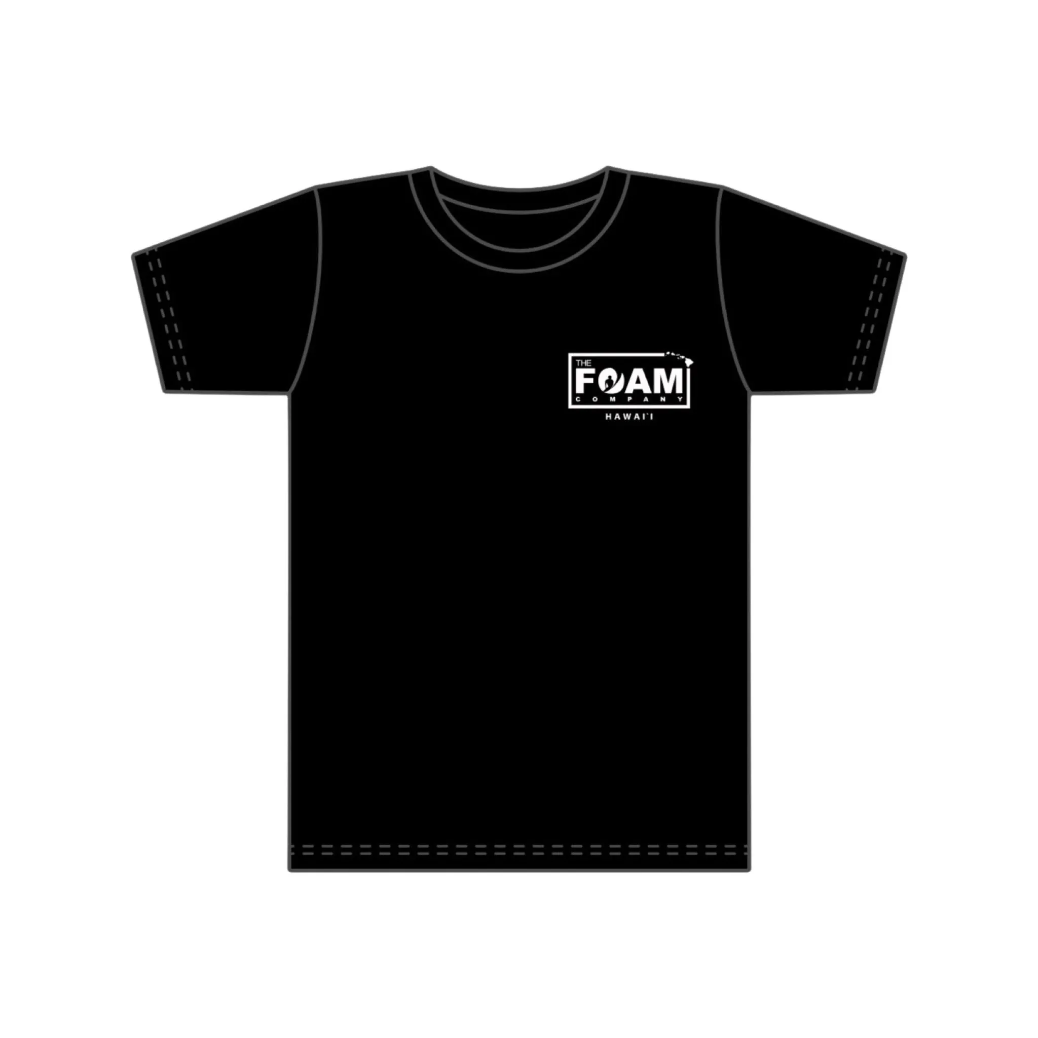 Foam Co Hawaiian Flag Circle Logo T-Shirt: Black