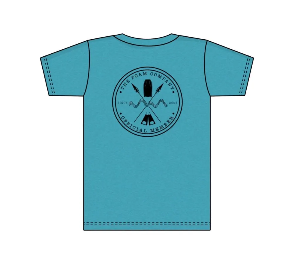 Foam Co: Official Member T-shirt (Galapagos Blue/ Black Ink)