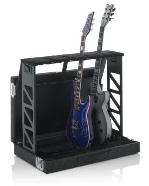 Gator GTRSTD4 Compact Rack Style Four Guitar Stand That Folds Into Case